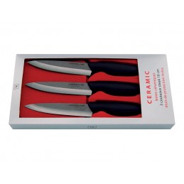 TB Couteaux de Cuisine Pro Coffret 3 couteaux à steak lame céramique 10cm - TB 442885 DESTOCKAGE