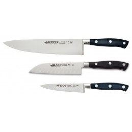 Arcos Coffret 3 Couteaux de Cuisine - Arcos Riviera Noir A807700 Couteaux de cuisine