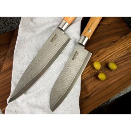 Boker Cuisine Couteau Santoku Damas VG10 Boker Solingen Olive 17.2cm 130437DAM Couteaux de cuisine