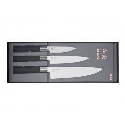 Coffret 3 couteaux KAI Wasabi black - lames 10, 15 & 20cm