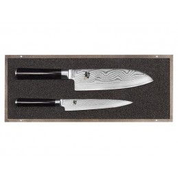 KAI Coffret japonais 2 couteaux KAI Shun Damas - Santoku + Universel DMS.230 check stock 12-21 Couteaux japonais