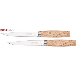 Coffret cadeau 2 couteaux à steak Mora Bouleau Inox