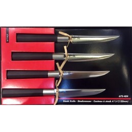 KAI Coffret 4 couteaux à steak KAI 12cm Wasabi Black Inox 67S.404 Couteaux japonais