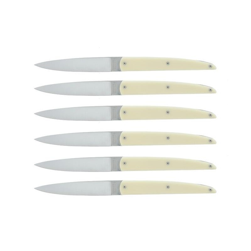 Coffret 6 couteaux de table Laguiole G. DAVID 23cm bois d'olivier et inox