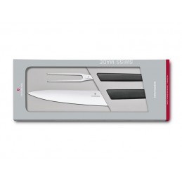 Victorinox Coffret à Découper Swiss Modern Noir - 2 pièces 6.9093.21G Couteaux de cuisine