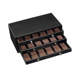 Max Capdebarthes Coffret cuir noir pour 18 Couteaux - Max Capdebarthes 18183 check stock 12-21 Maroquinerie