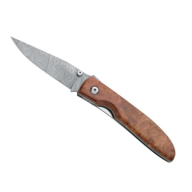 FOX Knives Couteau de poche Damas Fox Amboine en Coffret - 11cm 7999 Couteau de collection