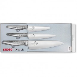 KAI Set 3 couteaux japonais de cuisine KAI SHOSO : Universel - Office & Chef 51S.300 Couteaux japonais