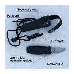 MoraKniv Couteau Mora ELDRIS Kit + fire starter - 6cm Noir MO12629 Chasse & outdoor