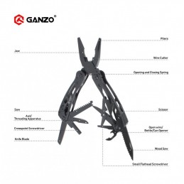 GANZO Multi Tool Ganzo G202-B - 25 fonctions GG202B Pinces & Multi-Outils