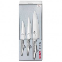 KAI Set 3 couteaux japonais de cuisine KAI SHOSO : Universel - Office & Chef 51S.300 Couteaux japonais