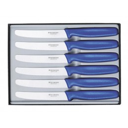Coffret 6 couteaux de table Victorinox bleus